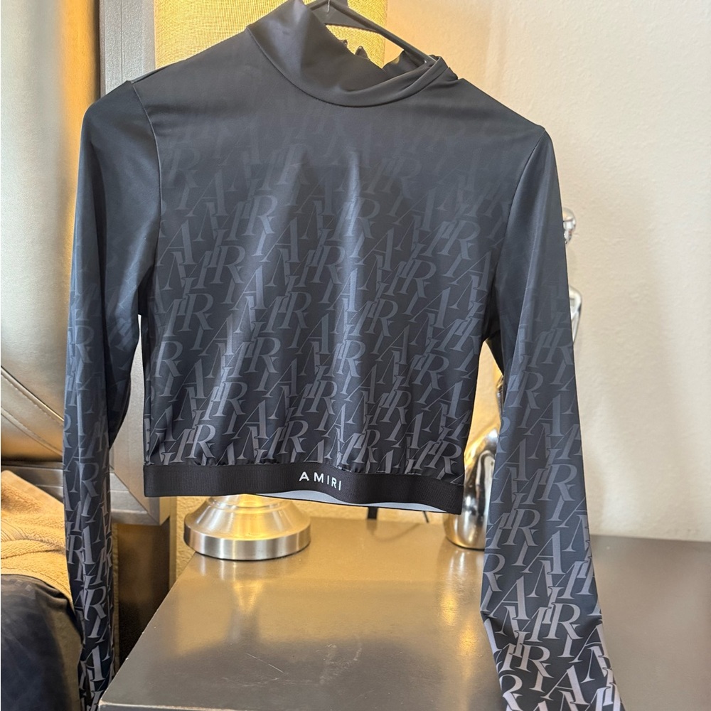 AMIRI Black Logo Crop Top
